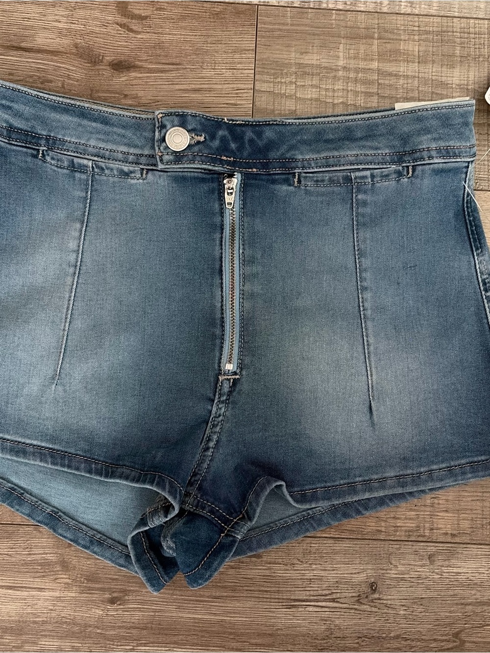 Free People honeycomb denim micro shorts